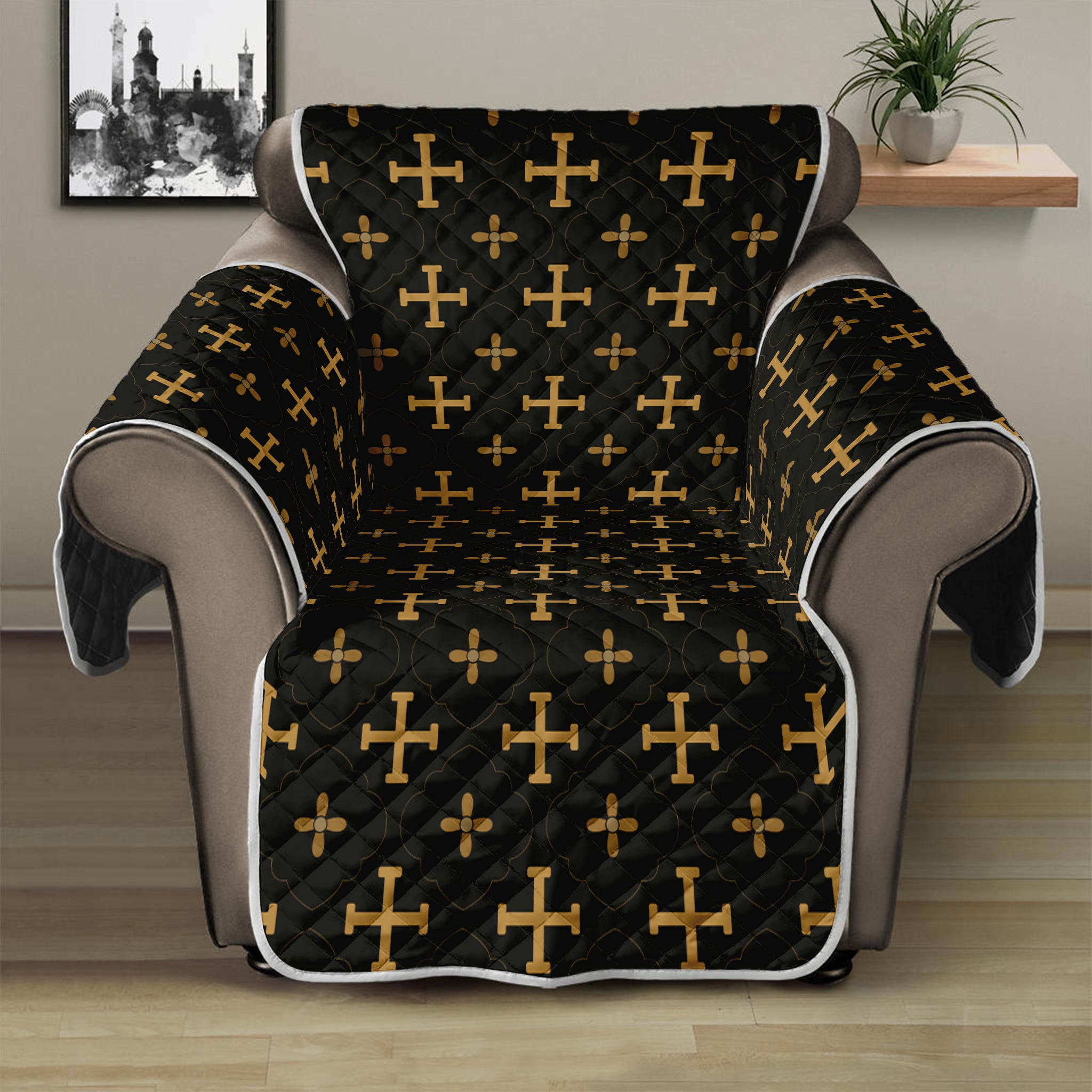 Orthodox Christian Pattern Print Recliner Protector