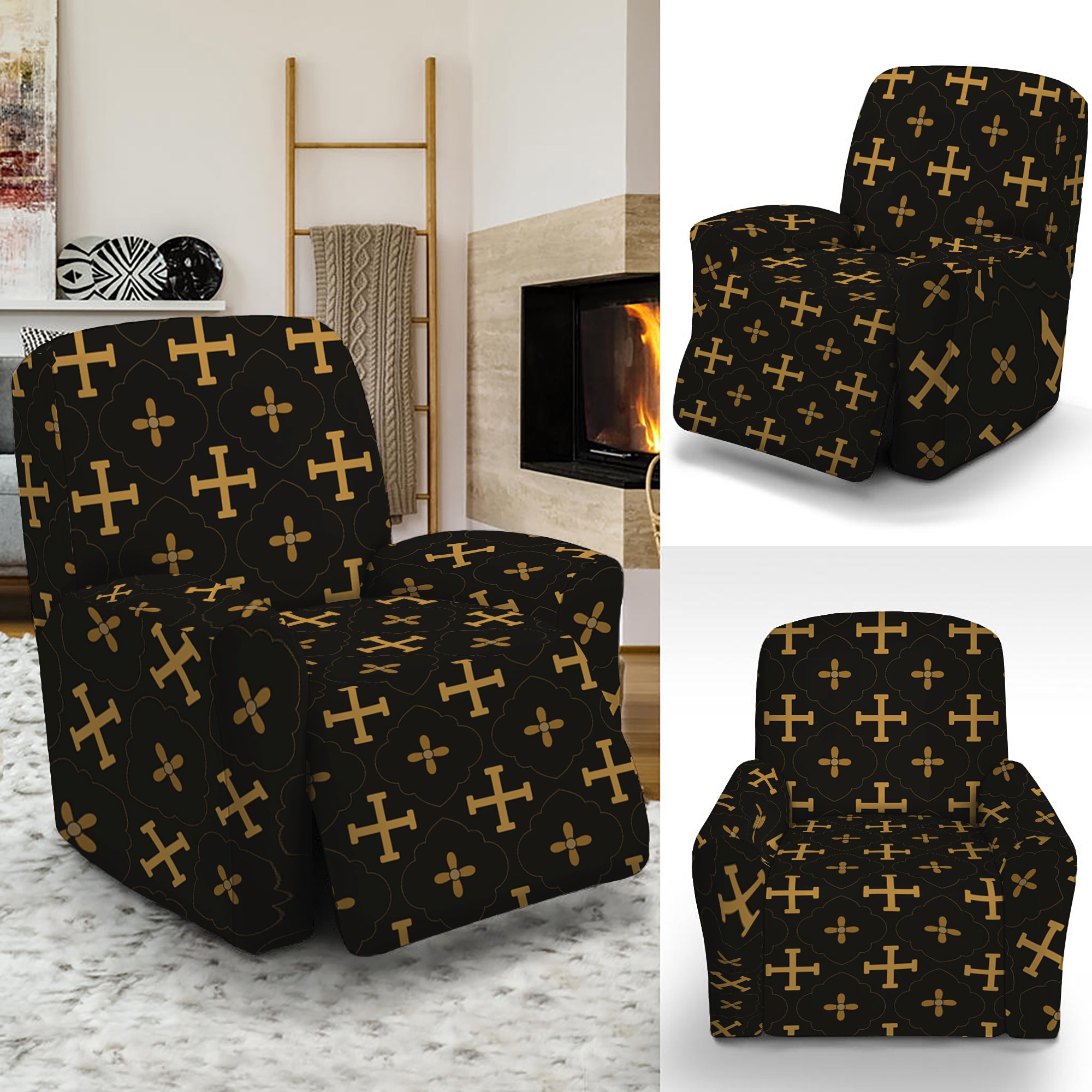 Orthodox Christian Pattern Print Recliner Slipcover