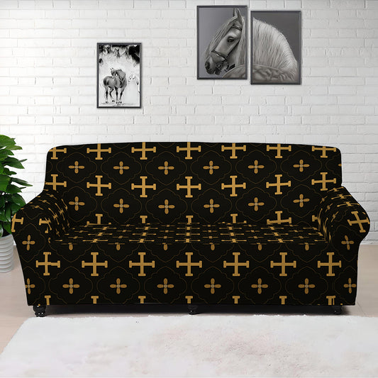 Orthodox Christian Pattern Print Sofa Cover