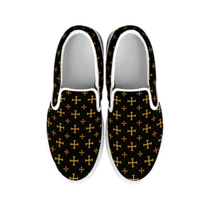 Orthodox Christian Pattern Print White Slip On Shoes