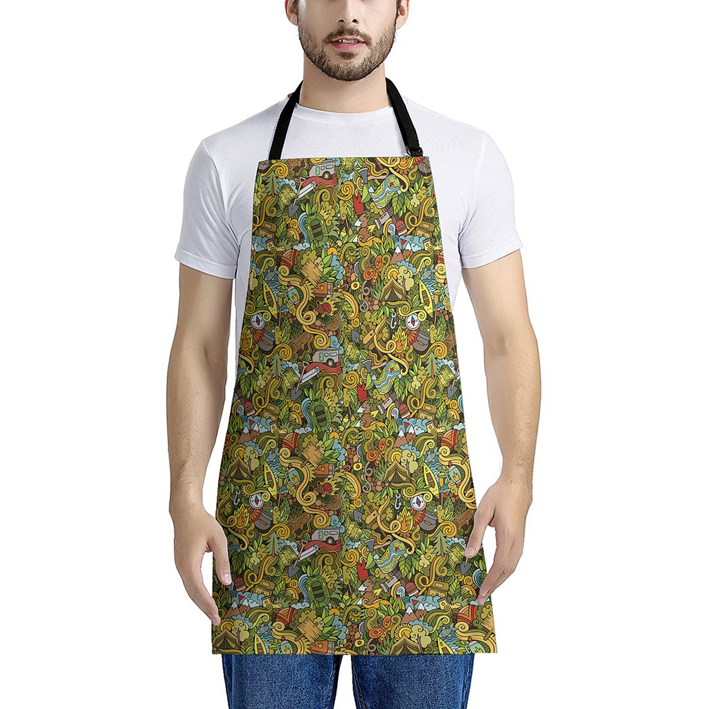 Outdoor Camping Pattern Print Apron