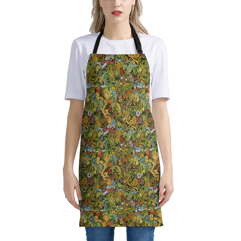 Outdoor Camping Pattern Print Apron