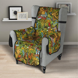 Outdoor Camping Pattern Print Armchair Protector