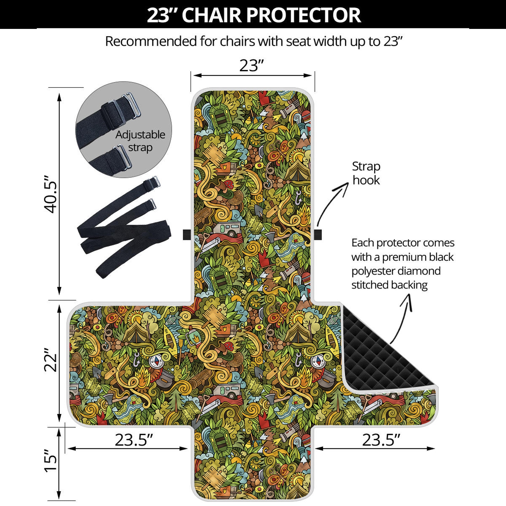 Outdoor Camping Pattern Print Armchair Protector