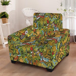 Outdoor Camping Pattern Print Armchair Slipcover