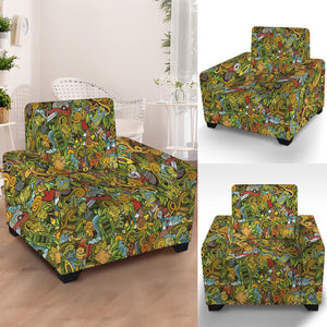 Outdoor Camping Pattern Print Armchair Slipcover