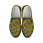 Outdoor Camping Pattern Print Black Slip On Shoes