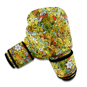 Outdoor Camping Pattern Print Boxing Gloves