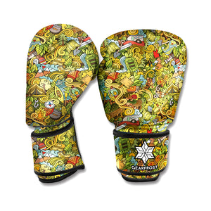 Outdoor Camping Pattern Print Boxing Gloves