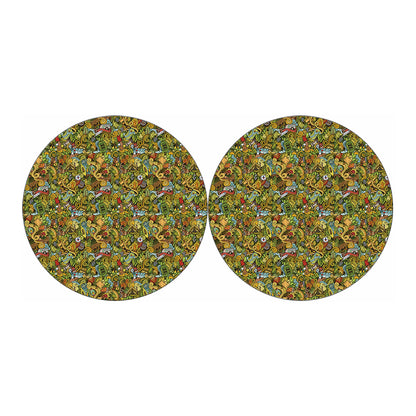 Outdoor Camping Pattern Print Car Coasters