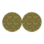 Outdoor Camping Pattern Print Car Coasters