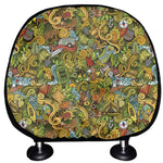 Outdoor Camping Pattern Print Car Headrest Covers