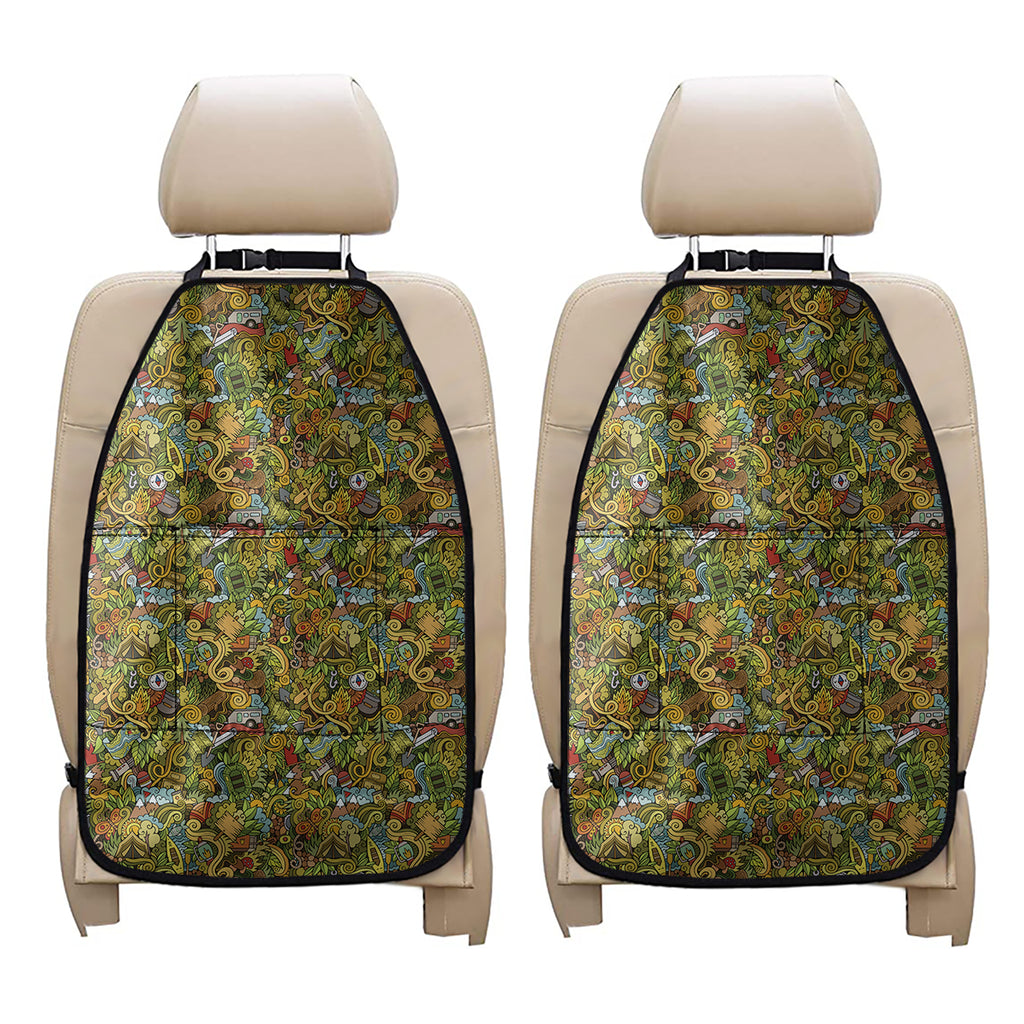 Outdoor Camping Pattern Print Car Seat Organizers