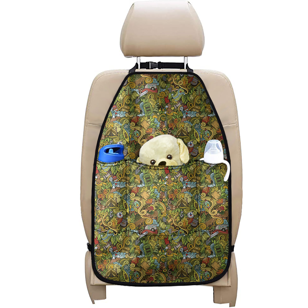 Outdoor Camping Pattern Print Car Seat Organizers