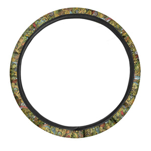 Outdoor Camping Pattern Print Car Steering Wheel Cover