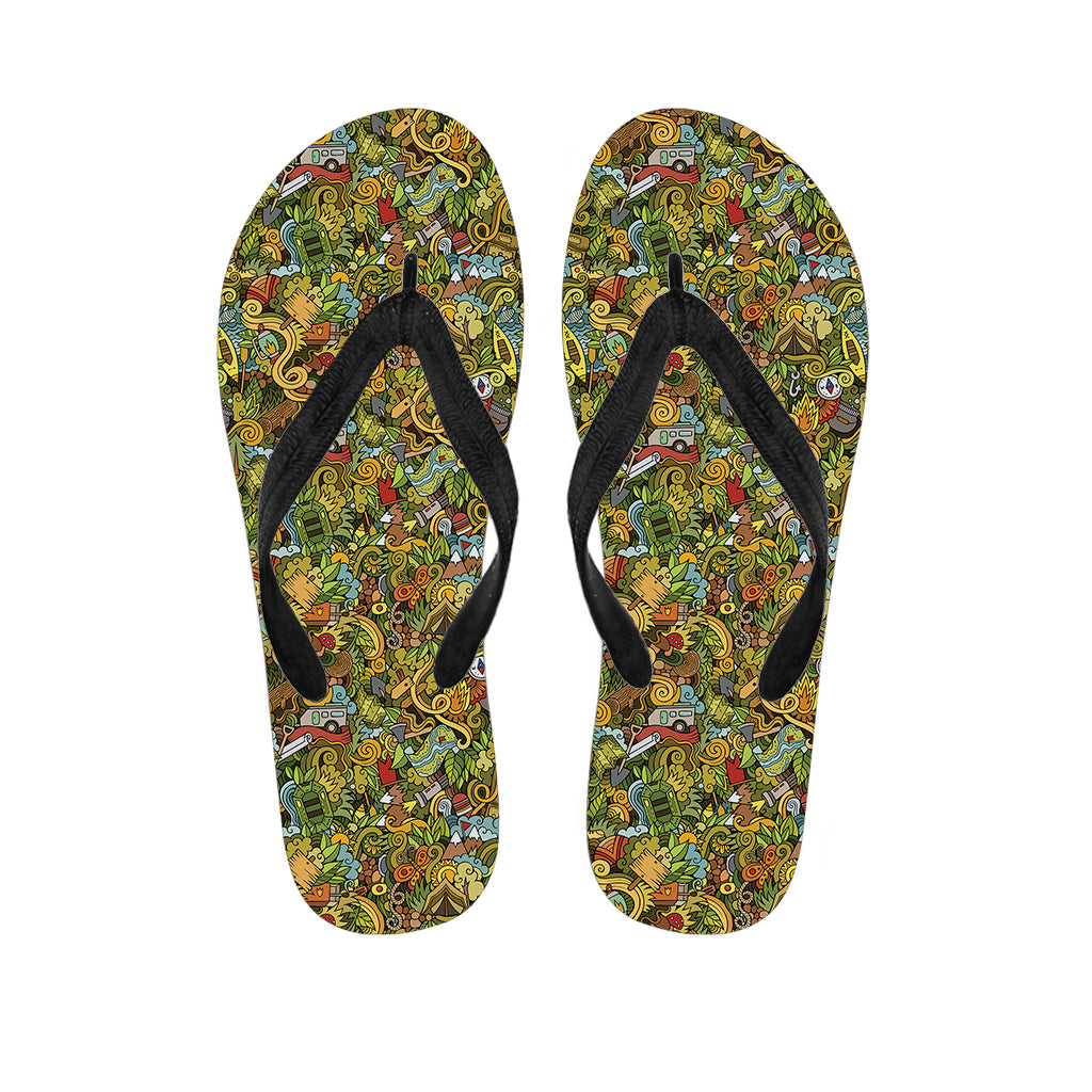 Outdoor Camping Pattern Print Flip Flops