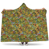 Outdoor Camping Pattern Print Hooded Blanket