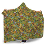 Outdoor Camping Pattern Print Hooded Blanket