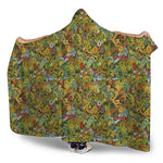 Outdoor Camping Pattern Print Hooded Blanket