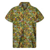 Outdoor Camping Pattern Print Men's Short Sleeve Shirt