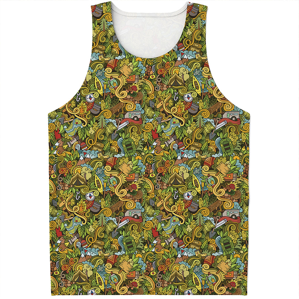 Outdoor Camping Pattern Print Men's Tank Top