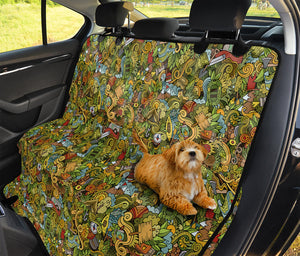 Outdoor Camping Pattern Print Pet Car Back Seat Cover