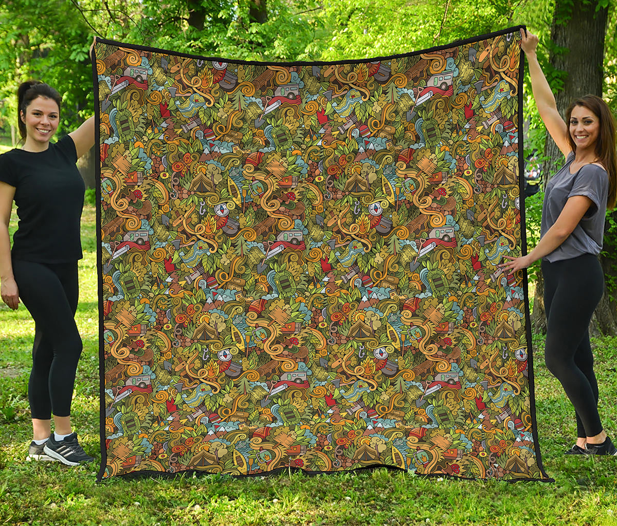 Outdoor Camping Pattern Print Quilt