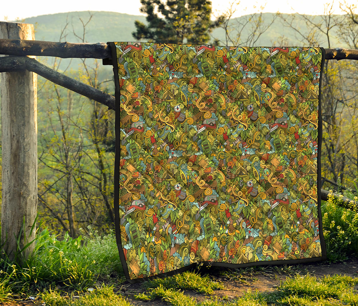 Outdoor Camping Pattern Print Quilt