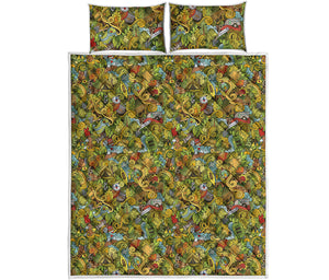 Outdoor Camping Pattern Print Quilt Bed Set