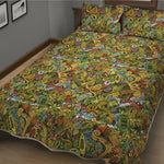 Outdoor Camping Pattern Print Quilt Bed Set