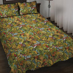 Outdoor Camping Pattern Print Quilt Bed Set