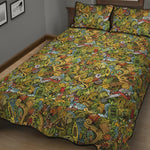 Outdoor Camping Pattern Print Quilt Bed Set