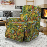 Outdoor Camping Pattern Print Recliner Slipcover