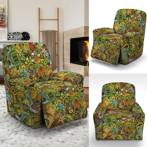 Outdoor Camping Pattern Print Recliner Slipcover