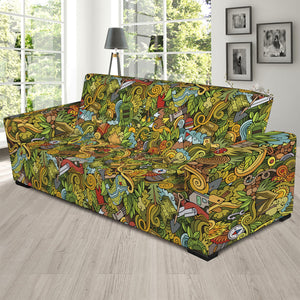 Outdoor Camping Pattern Print Sofa Slipcover