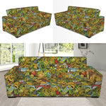 Outdoor Camping Pattern Print Sofa Slipcover