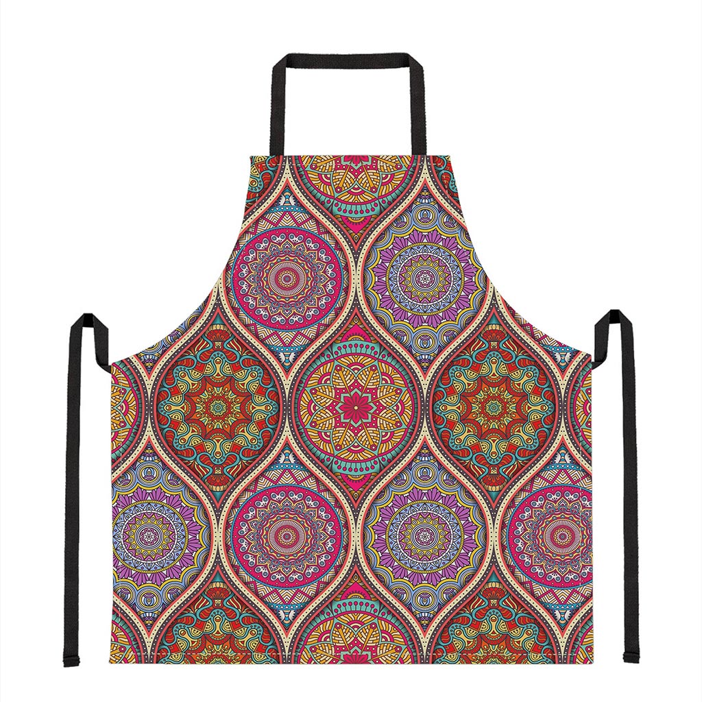 Oval Bohemian Mandala Patchwork Print Apron