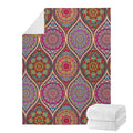 Oval Bohemian Mandala Patchwork Print Blanket