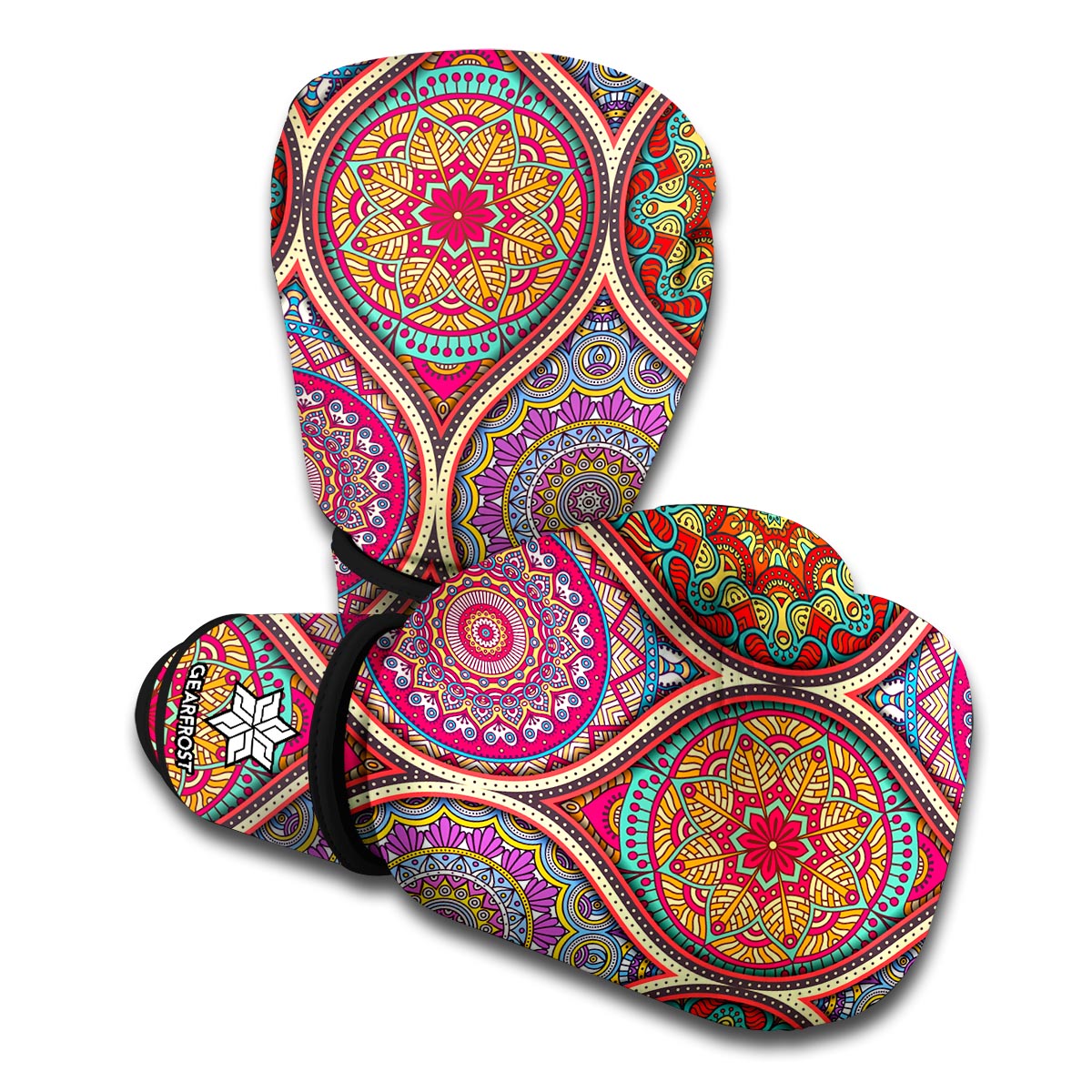 Oval Bohemian Mandala Patchwork Print Boxing Gloves