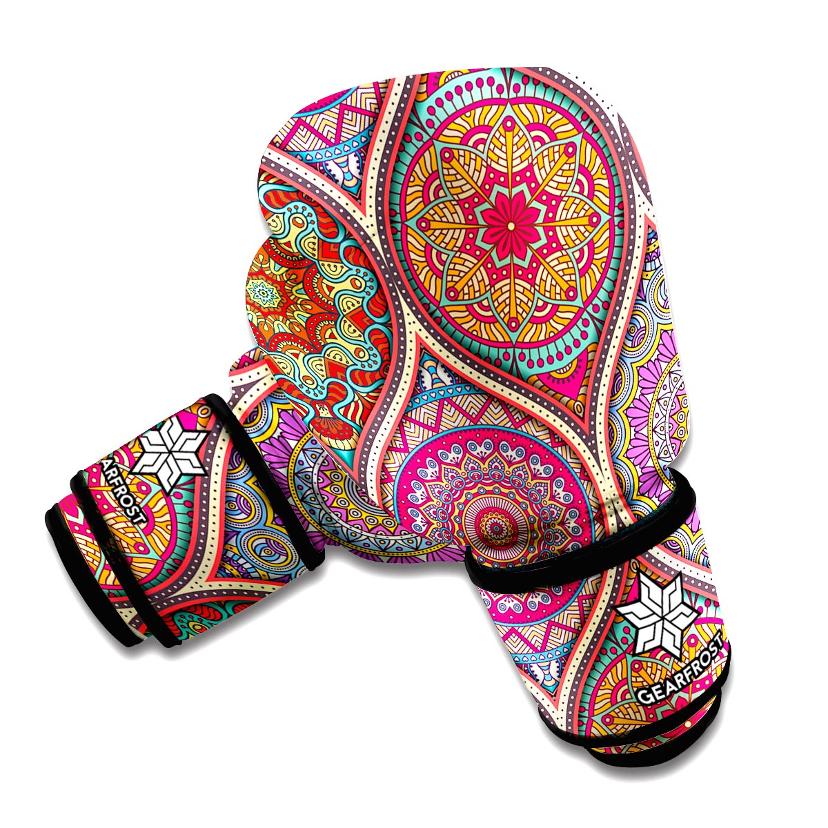 Oval Bohemian Mandala Patchwork Print Boxing Gloves