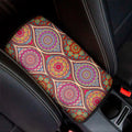 Oval Bohemian Mandala Patchwork Print Car Center Console Cover