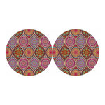 Oval Bohemian Mandala Patchwork Print Car Coasters