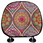 Oval Bohemian Mandala Patchwork Print Car Headrest Covers