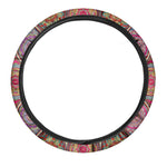 Oval Bohemian Mandala Patchwork Print Car Steering Wheel Cover