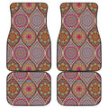 Oval Bohemian Mandala Patchwork Print Front and Back Car Floor Mats