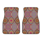 Oval Bohemian Mandala Patchwork Print Front Car Floor Mats
