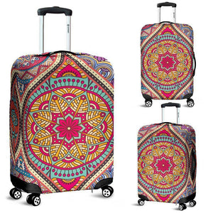 Oval Bohemian Mandala Patchwork Print Luggage Cover GearFrost