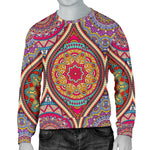 Oval Bohemian Mandala Patchwork Print Men's Crewneck Sweatshirt GearFrost