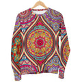 Oval Bohemian Mandala Patchwork Print Men's Crewneck Sweatshirt