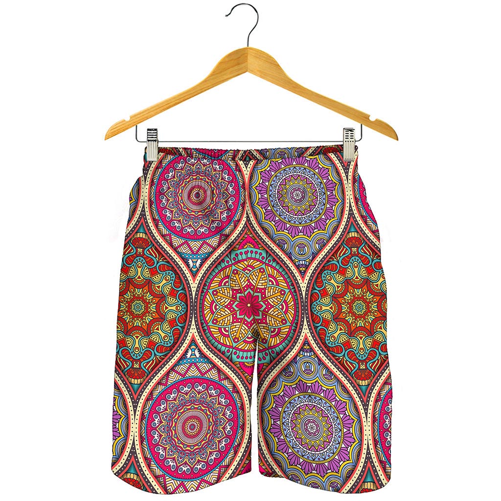 Oval Bohemian Mandala Patchwork Print Men's Shorts